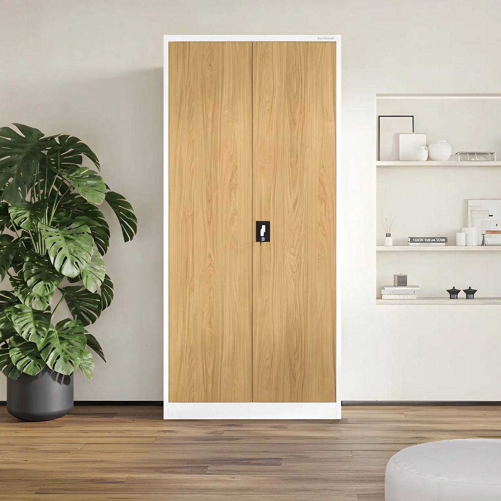 Szafa na dokumenty biała/złoty dąb: Eco Design JAN H