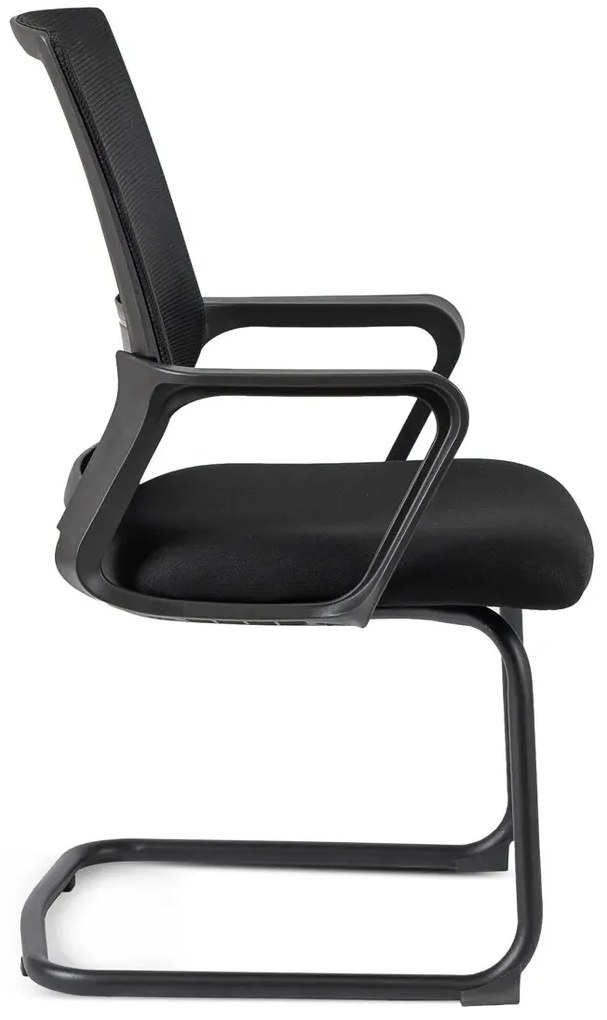 Czarne krzesło konferencyjne z podłokietnikami - Derto
