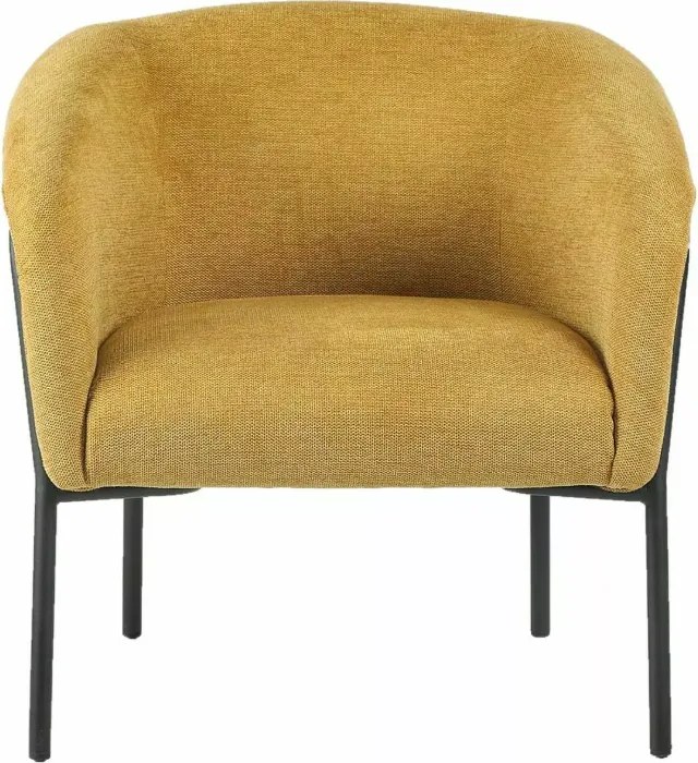 Designowy fotel CLOVER BREGO, musztardowy