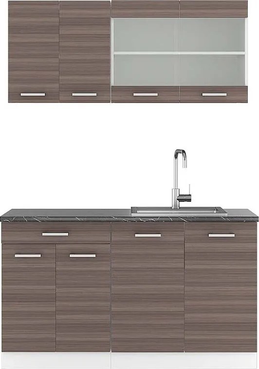 Pojedyncza kuchnia szlachetny szary/biały 140x60x81.6 r-line