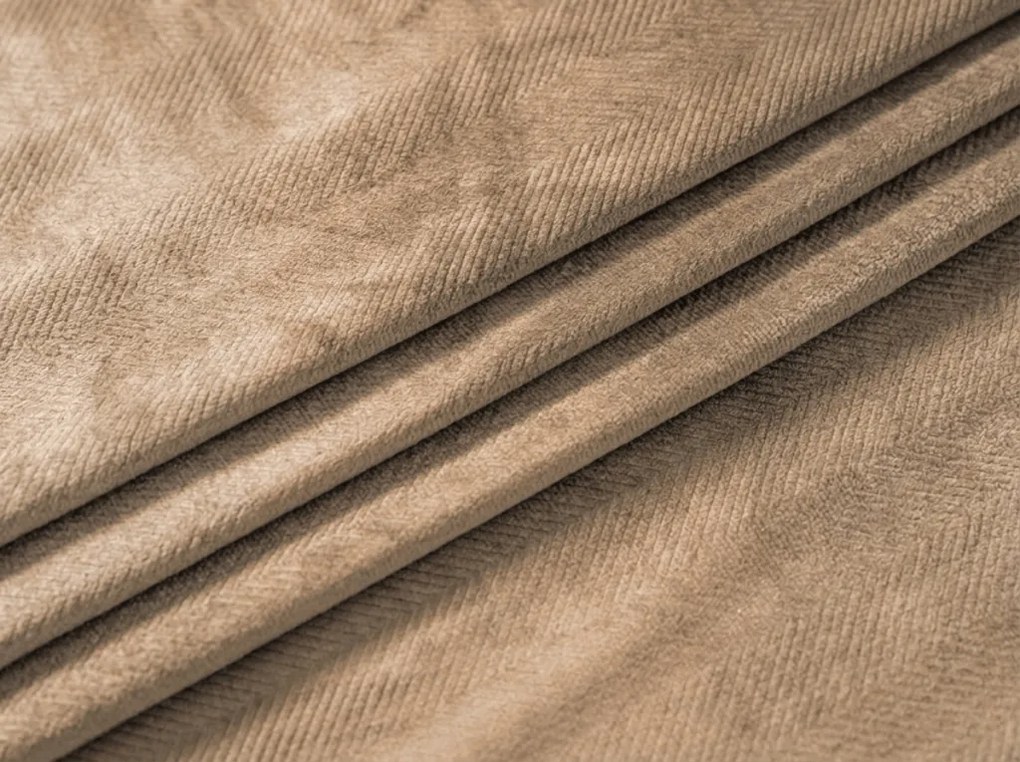 Zasłona zaciemniająca ELVIO VELVET 140x250 cm, beżowa Zawieszanie: Metalowe pierścienie