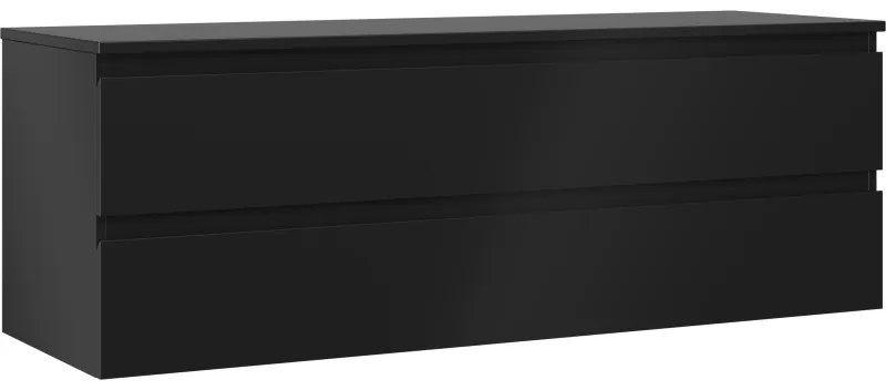 Mexen Orio szafka łazienkowa podumywalkowa 140 cm z blatem, 2 szuflady, czarna mat - 91A10-14047-2-BFFC71