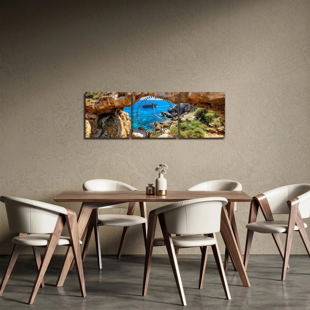 Obraz - Cape Greco (z zegarem) (90x30 cm)