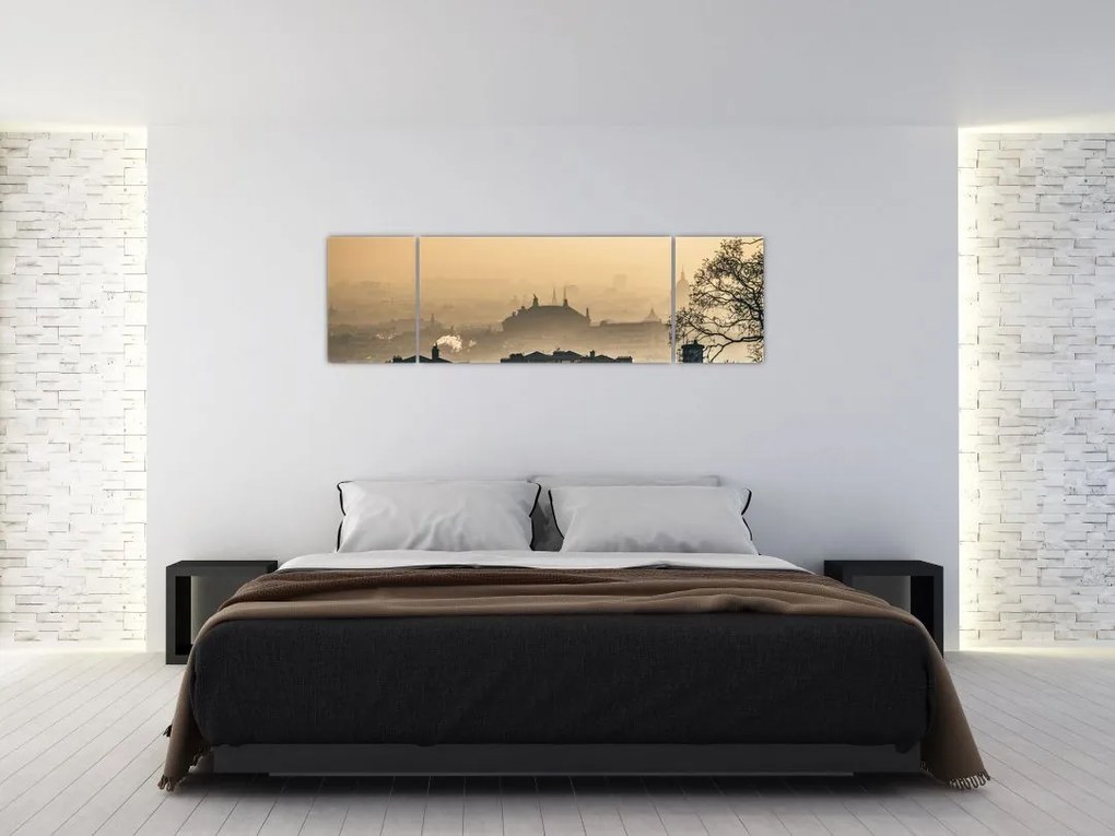 Obraz - Miasto pod mgłą (170x50 cm)