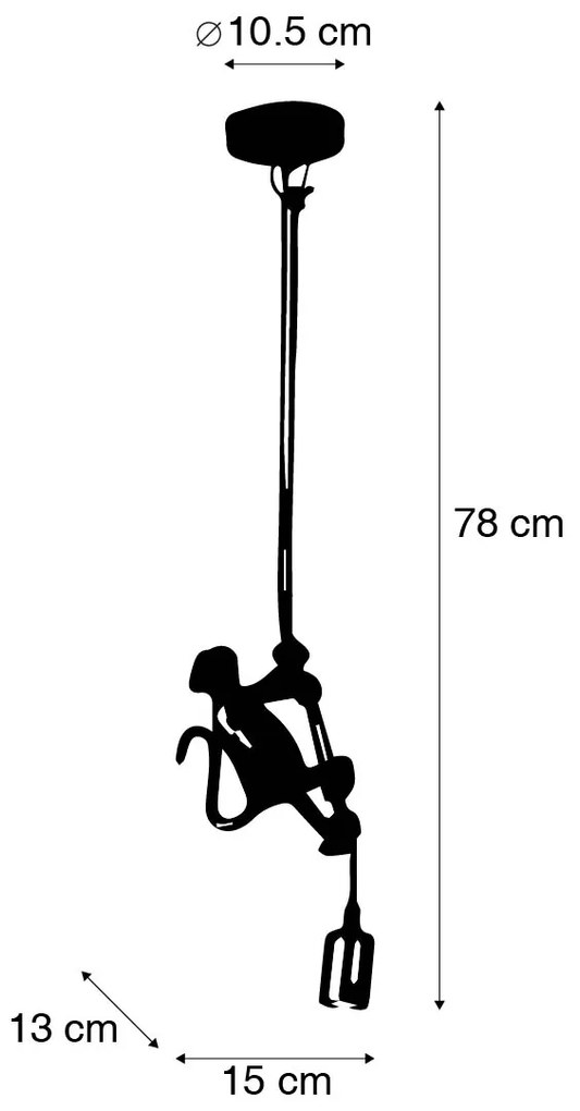 Wisząca lampa vintage złota - Animal Monkey klasyczny/Antyczny Oswietlenie wewnetrzne