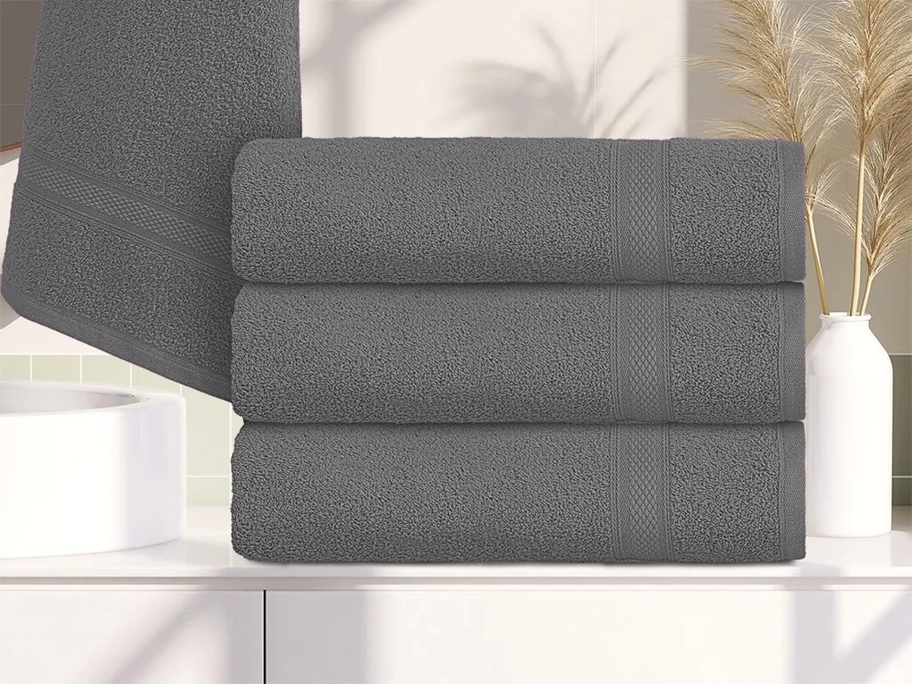 1x Ręcznik kąpielowy CLARYSSE ELEGANCE 70x140 cm + 1x ręcznik CLARYSSE 60x110 cm 100% bawełna, szary