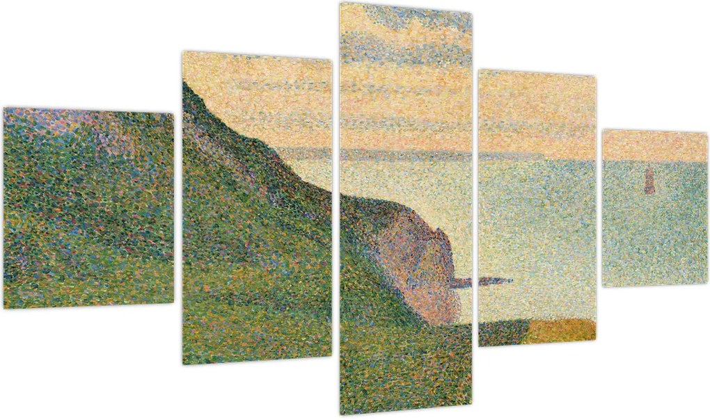 Obraz - Georges Seurat, Seascape at Port-en-Bessin, Normandy, reprodukcje (125x70 cm)