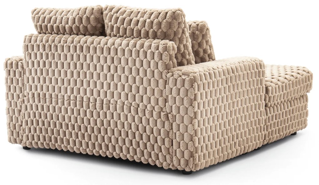 Fotel Wypoczynkowy Sofa KOBEL Brązowy Pluszowy Nowoczesny