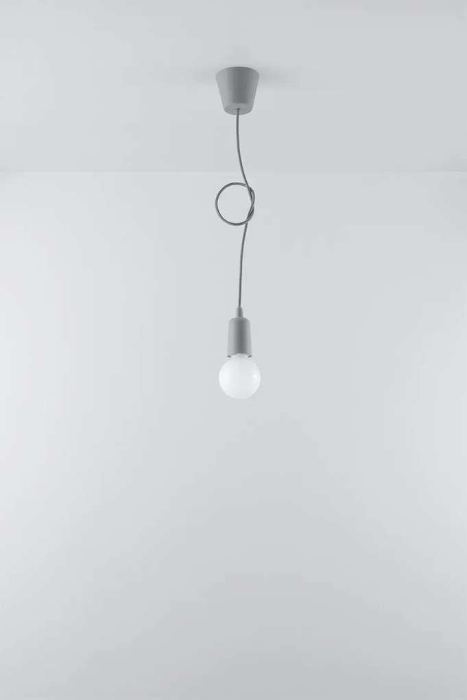 Szara lampa wisząca loft z regulacją wysokości - EX541 H5-D72