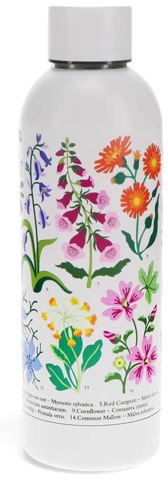 Biała butelka ze stali nierdzewnej 500 ml Wild Flowers – Rex London