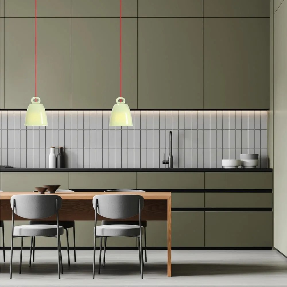 Zielona lampa wisząca z ceramicznym kloszem Sewilla – Candellux Lighting