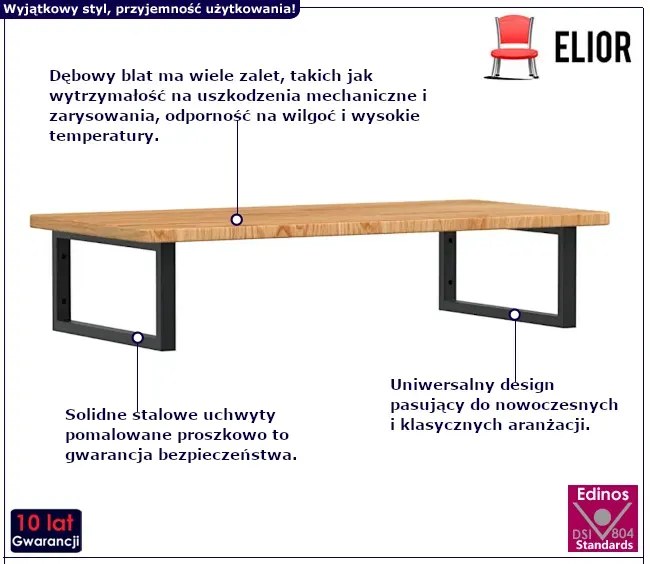 Jasnobrązowa półka 100x50 czarne uchwyty - Bafo