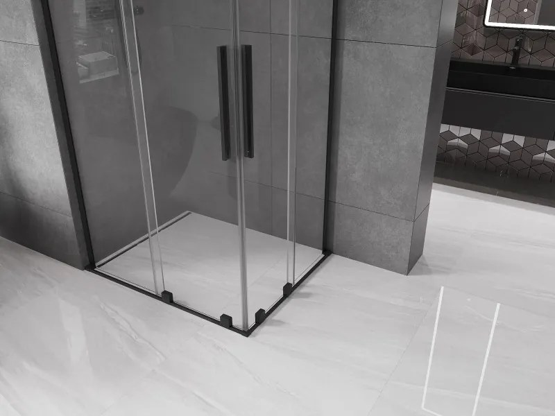 Mexen Velar L Duo kabina prysznicowa rozsuwana 100 x 90 cm, transparent, czarna - 871-100-090-02-03-70
