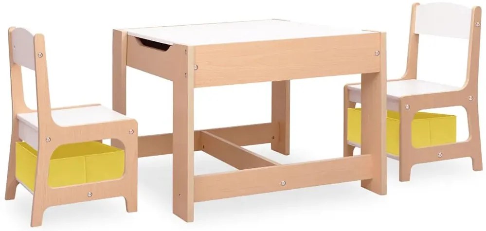 Biały wielofunkcyjny stolik dziecięcy z krzesłami F0-S52