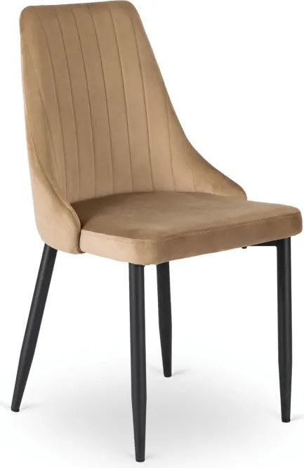 Zestaw Stół Okrągły Rozkładany HARRY 102-142 cm Dąb Artisan/Czarny i 4 Krzesła Tapicerowane BARI Beż Nowoczesne