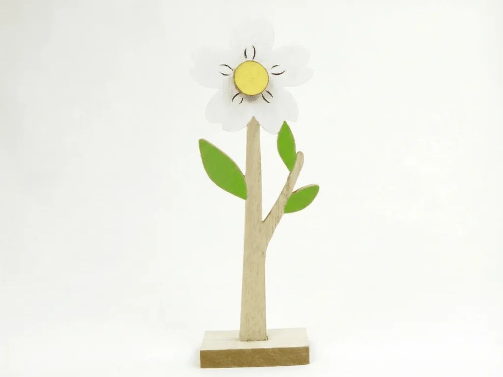 Drewniany kwiat FLORIA na podstawce, 18 cm - różne kolory Kolor: Fioletowy