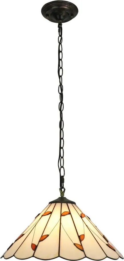 Brilagi - Witrażowy żyrandol Tiffany na łańcuchu FOLIA 1xE27/60W/230V, śr. 40 cm
