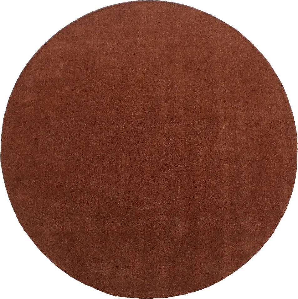 Okrągły dywan 100% wełna tkany ręcznie - Ø 200 cm - Terakota - 1800g/m² - SELINA