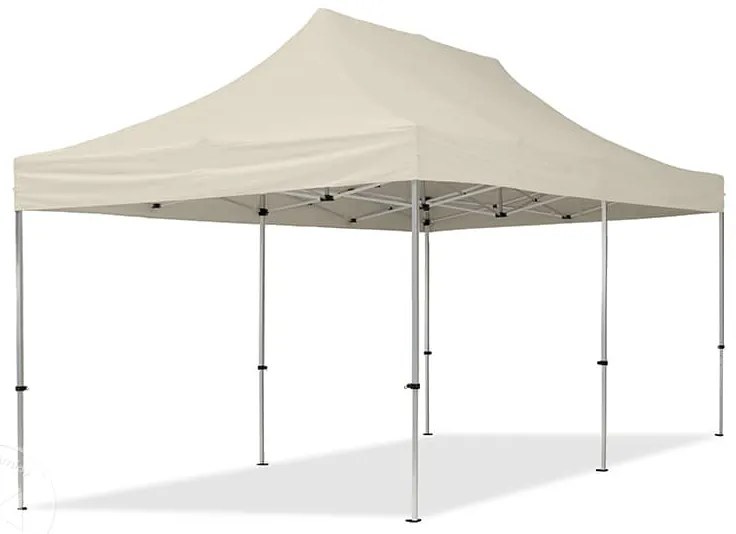 TOOLPORT 3x6 m Namiot Ekspresowy, ECONOMY Alu 32mm, ze ścianami bocznymi, okna panoramiczne, kremowy - (59022)