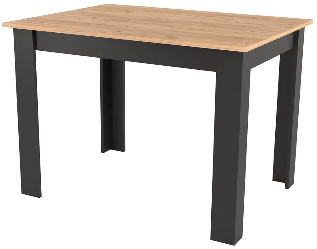 Nowoczesny prostokątny stół dąb craft + czarny C4-S18