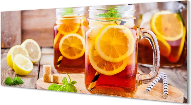 Szklany Panel Mrożona Herbata z Cytrusami