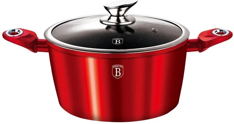Aluminiowy czerwony garnek na indukcję Biały połysk B9-F62