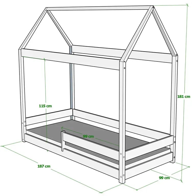 Białe łóżko dla dziecka w stylu skandynawskim 180x90 cm Z1-Z83