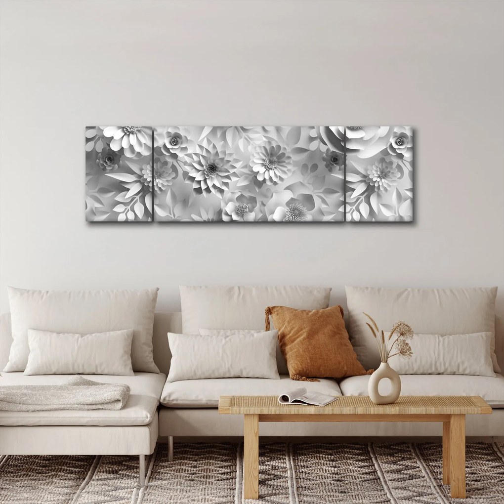 Obraz - Białe kwiaty (170x50 cm)