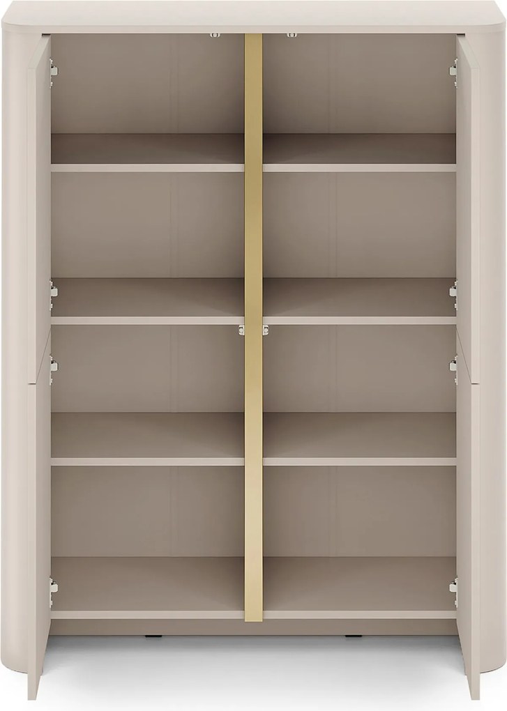 Komoda wysoka Sorrenti 103 cm - kaszmir / złoty
