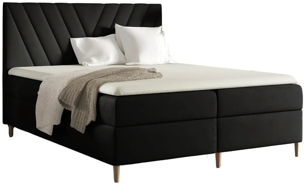Czarne łóżko kontynentalne 5 rozmiarów Z9-K08