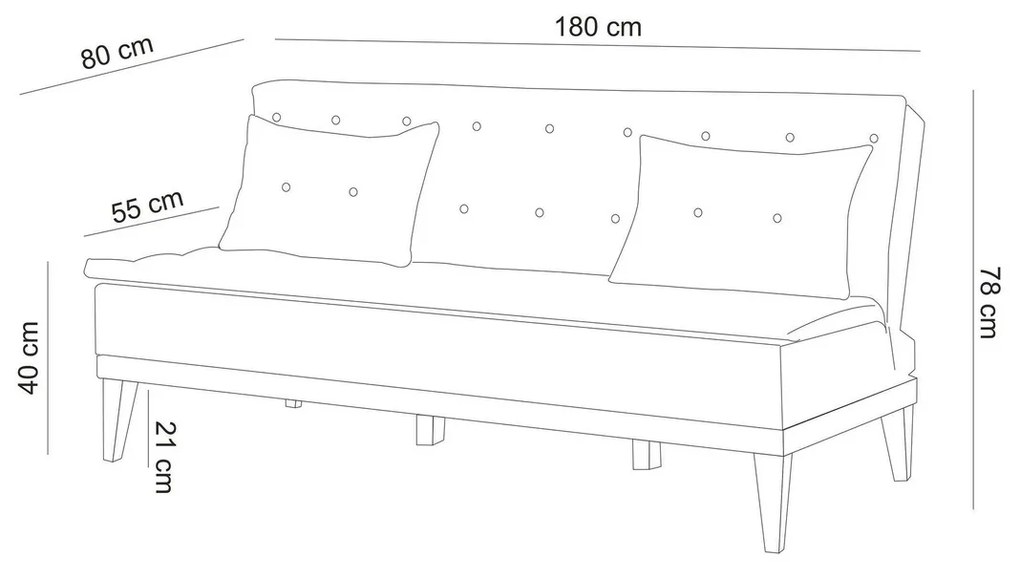 Sofa rozkładana Fuoco ciemnoniebieska