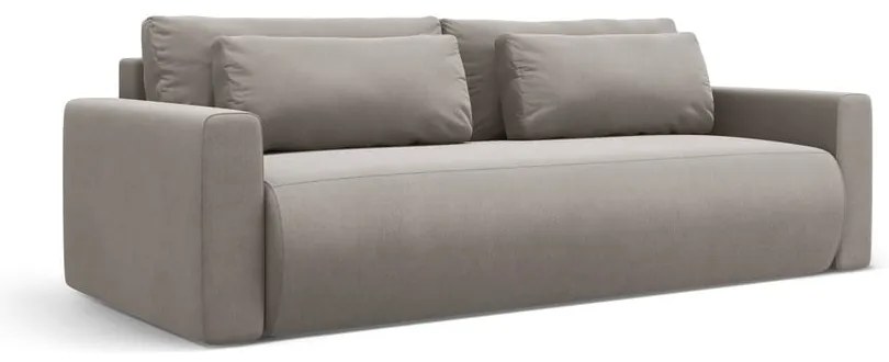 Jasnoszara aksamitna rozkładana sofa ze schowkiem 238 cm Belfast – Cosmopolitan Design