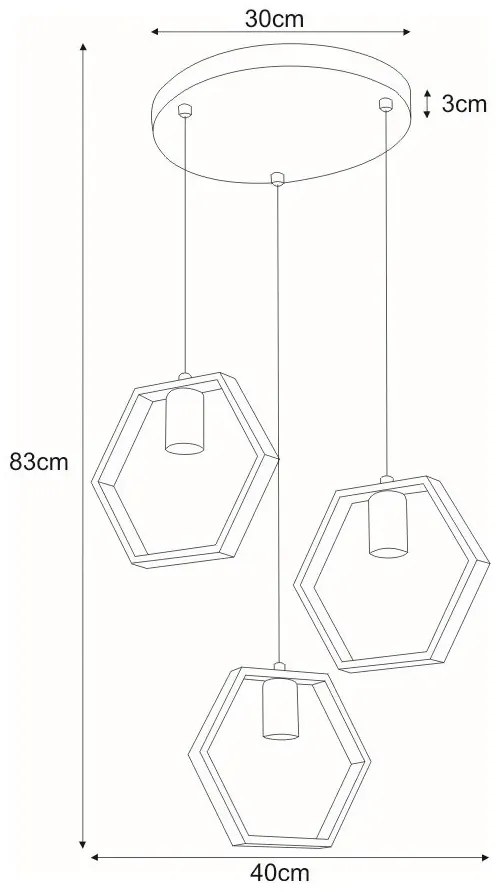 Industrialna geometryczna lampa wisząca - S059-Gesta