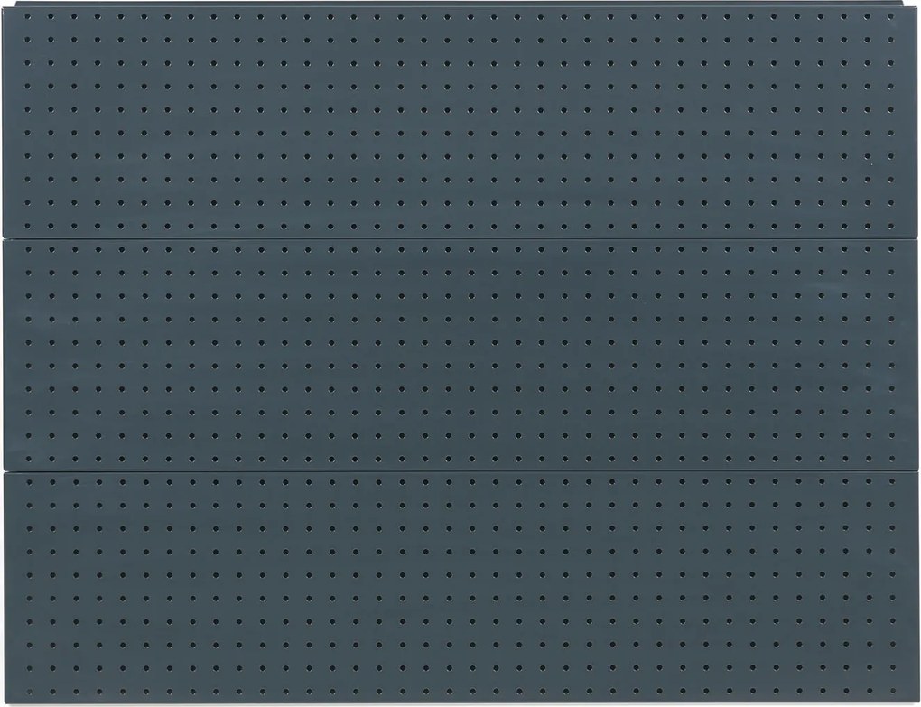 Regał sklepowy obustronny, ścianki perforowane, 1900 x 1000 x 900 mm, podstawowy, antracyt