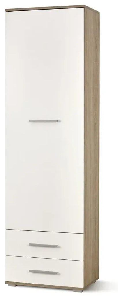 Regał zamykany LIMA REG-1 biały połysk/dąb sonoma HALMAR