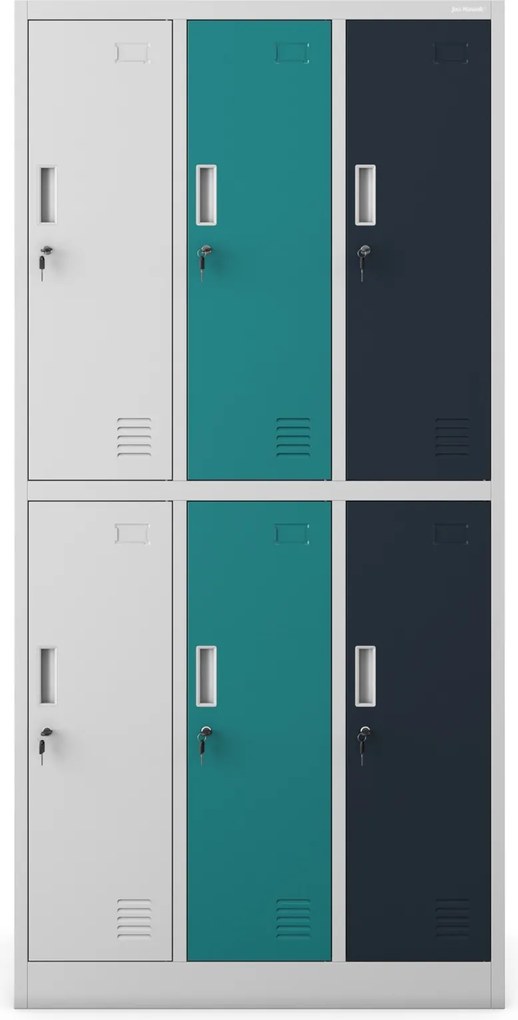 Szafa szkolna 6-skrytkowa Igor 90x45x185 cm wielokolorowa