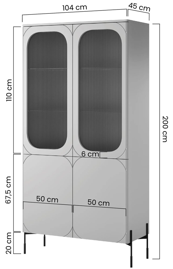 Witryna Sonatia do salonu 100 cm - kaszmir