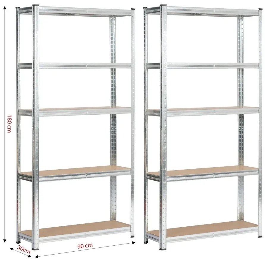 Srebrne metalowe regały do piwnicy 2 sztuki L4-T70