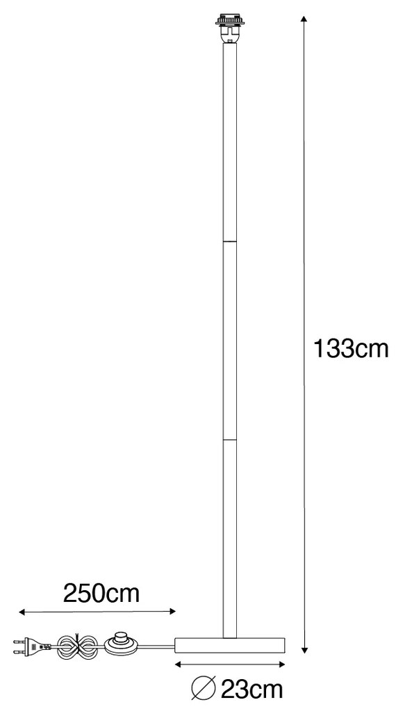 Rustykalna lampa podłogowa drewniana bez klosza - Mels