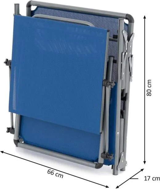 Składane krzesło ogrodowe z baldachimem XXL - niebieskie