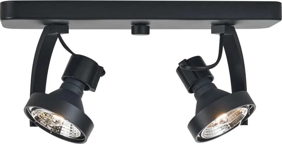 Designerski reflektor sufitowy czarny GU10 70mm 2-źródła światła regulowany - Vo