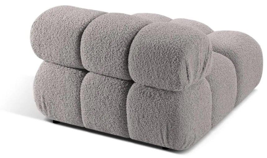 Jasnoszary moduł sofy z materiału bouclé (moduł środkowy) Bellis – Micadoni Home