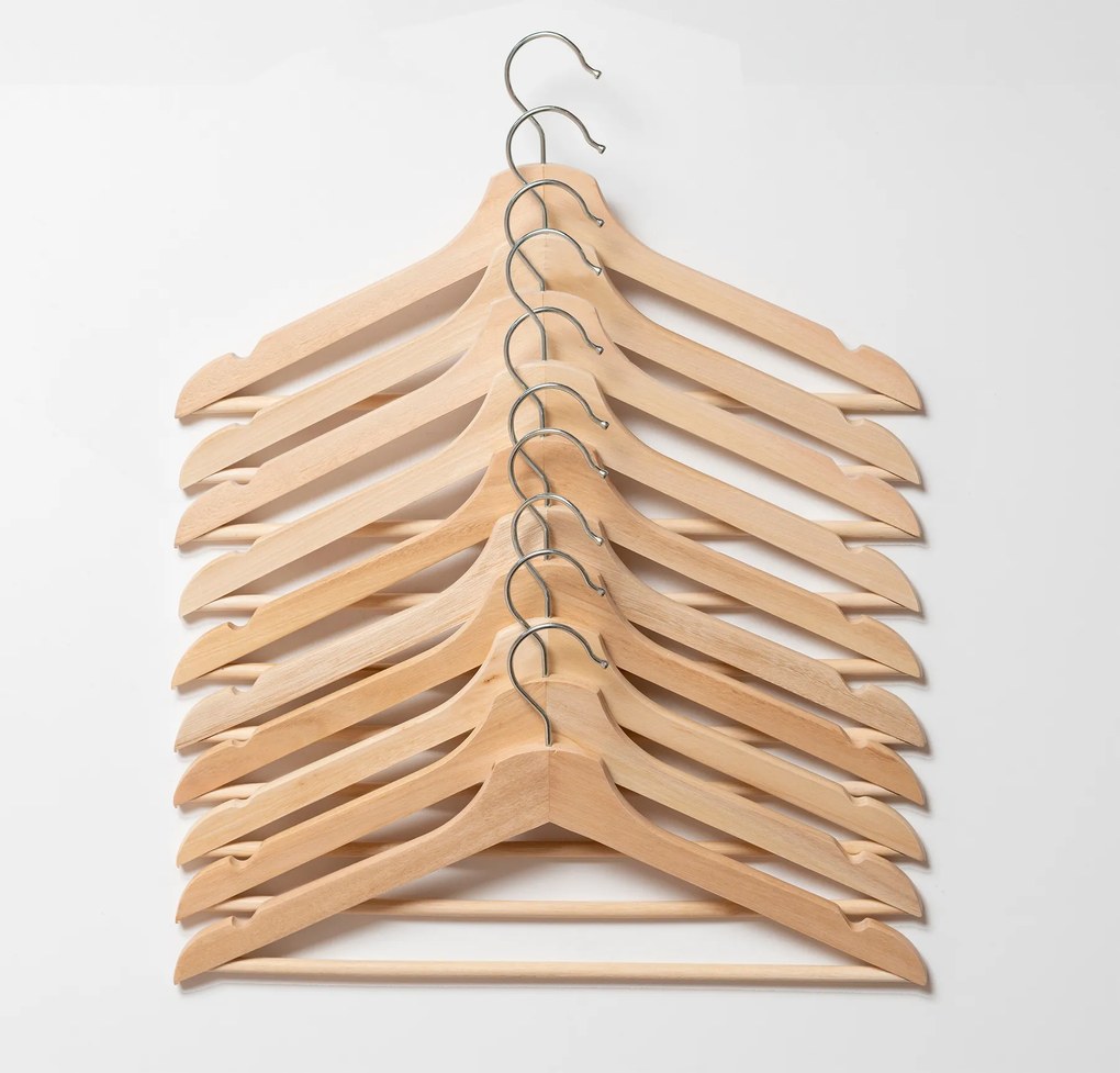 Wieszaki drewniane na ubrania do szafy 10 szt