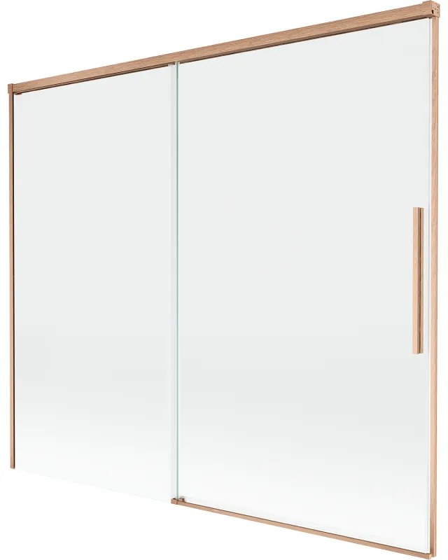 Mexen Rox parawan nawannowy 2-skrzydłowy rozsuwany 180 x 150 cm, transparent, miedź szczotkowana - 8C9-180-001-65-00
