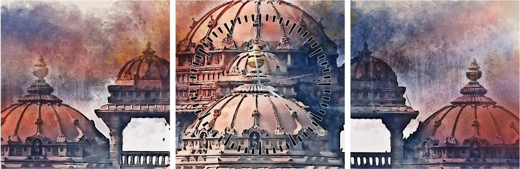Obraz - Akshardham, New Delhi, Indie (z zegarem) (90x30 cm)