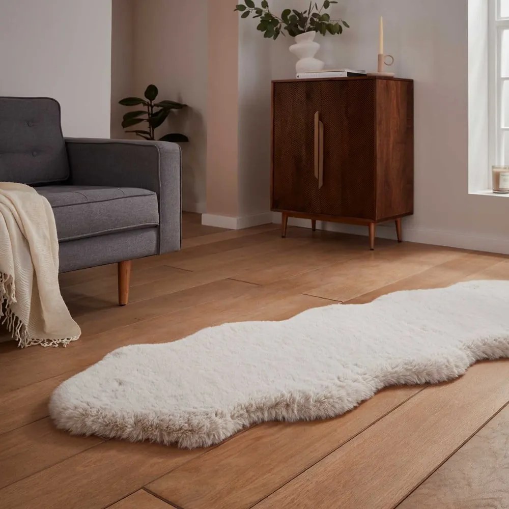 Kremowy syntetyczny chodnik 60x180 cm Super Teddy – Think Rugs