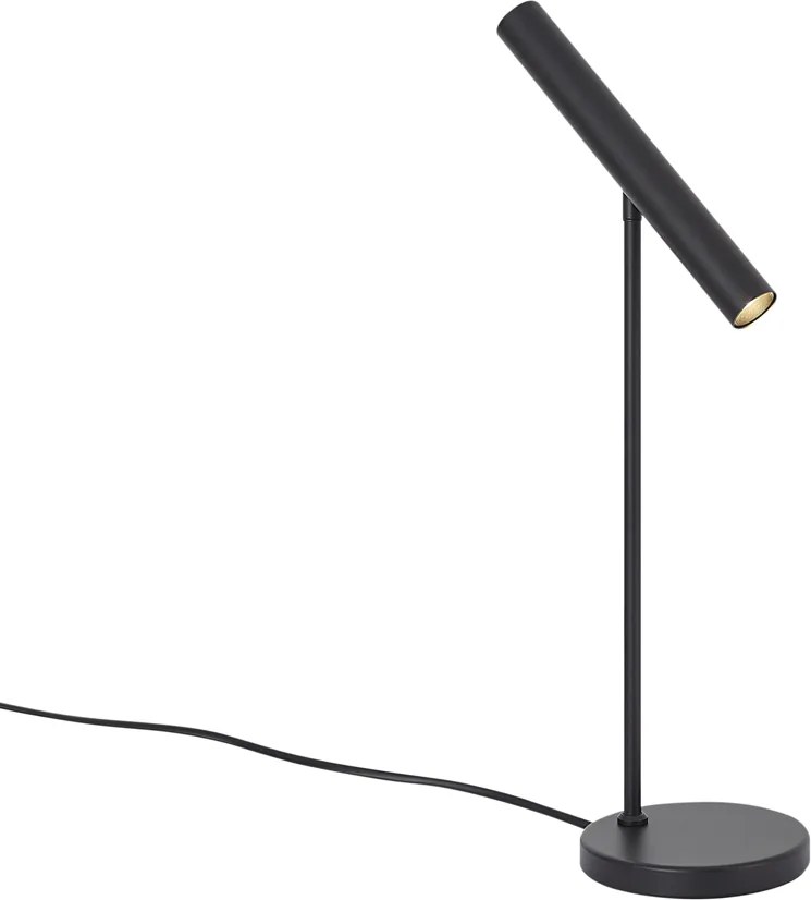 Nowoczesna lampa stołowa czarna z wbudowaną diodą LED i ściemniaczem dotykowym - Neva