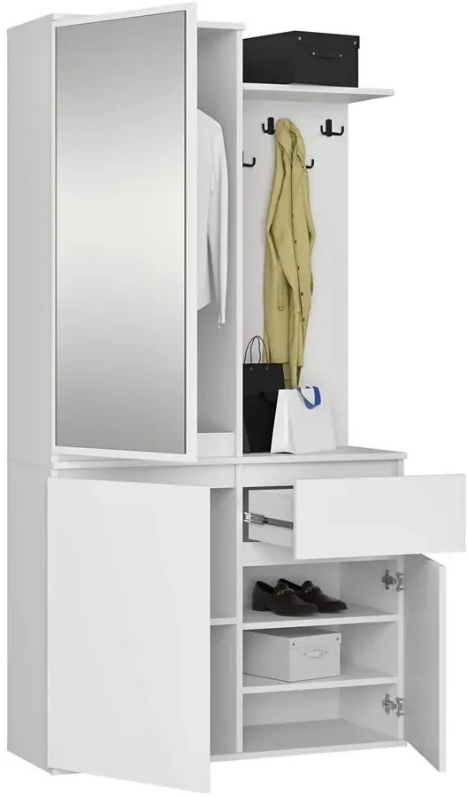 Biała garderoba z lustrem F9-D08