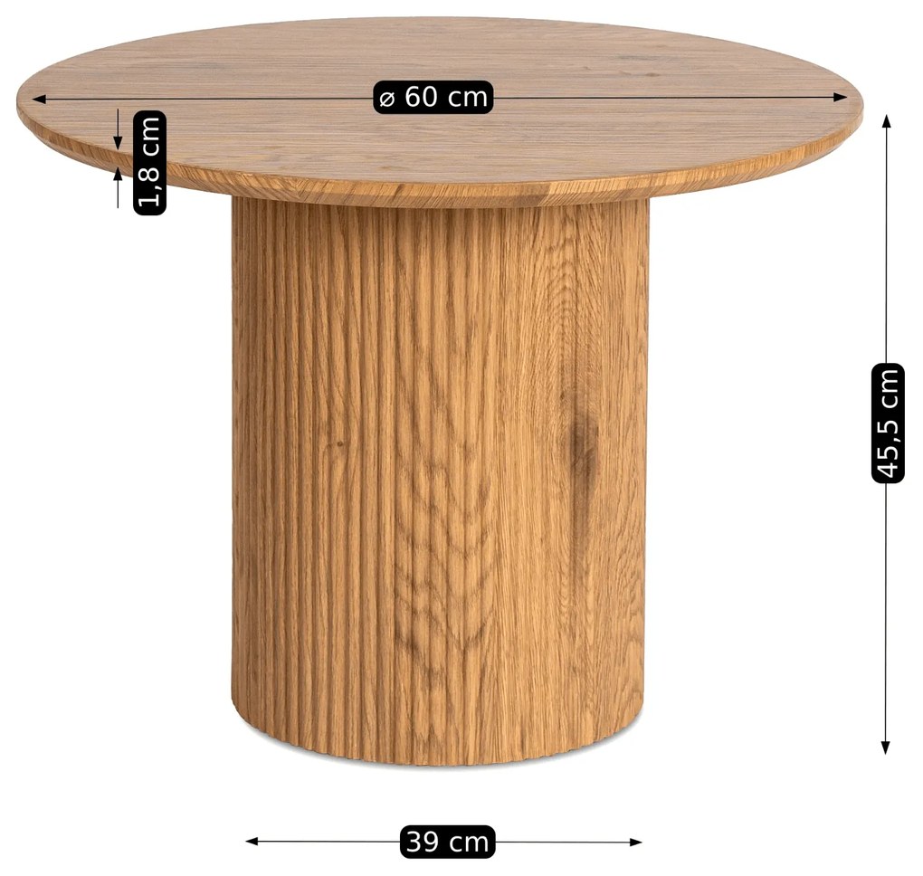 Stolik Kawowy MAYLIN 60 cm Dąb Nowoczesny Loft