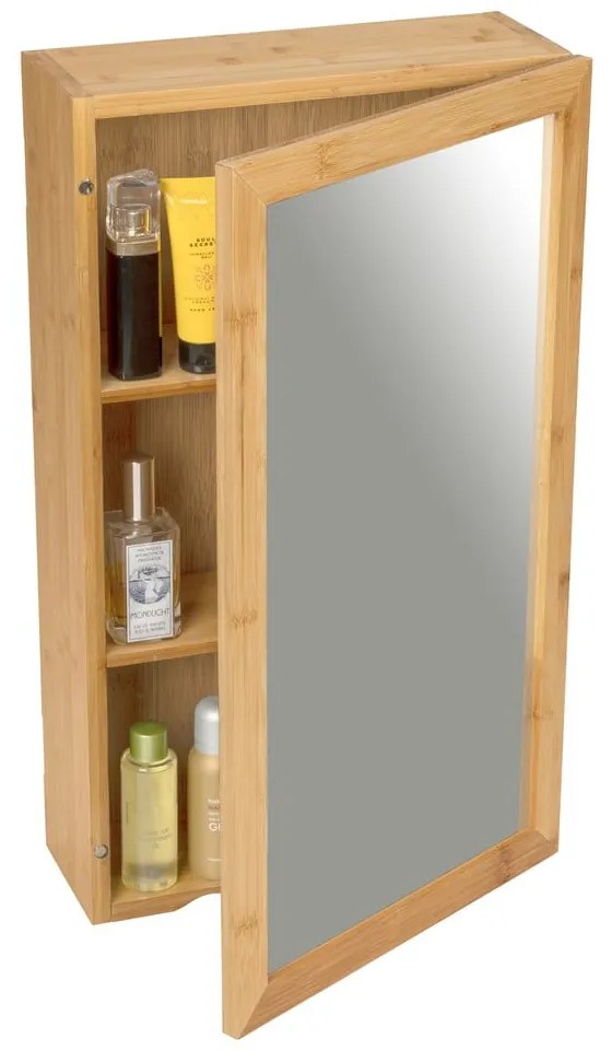 Bambusowa szafka łazienkowa z lustrem Wenko Bambusa